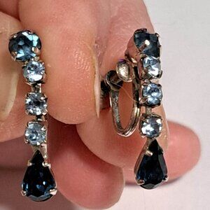 sterling silver earrings Jay Flex light and dark blue stones